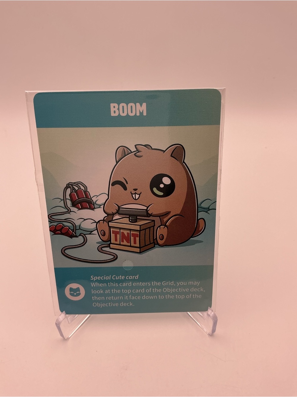 BOOM Cute Card Collectible - Teal and Brown